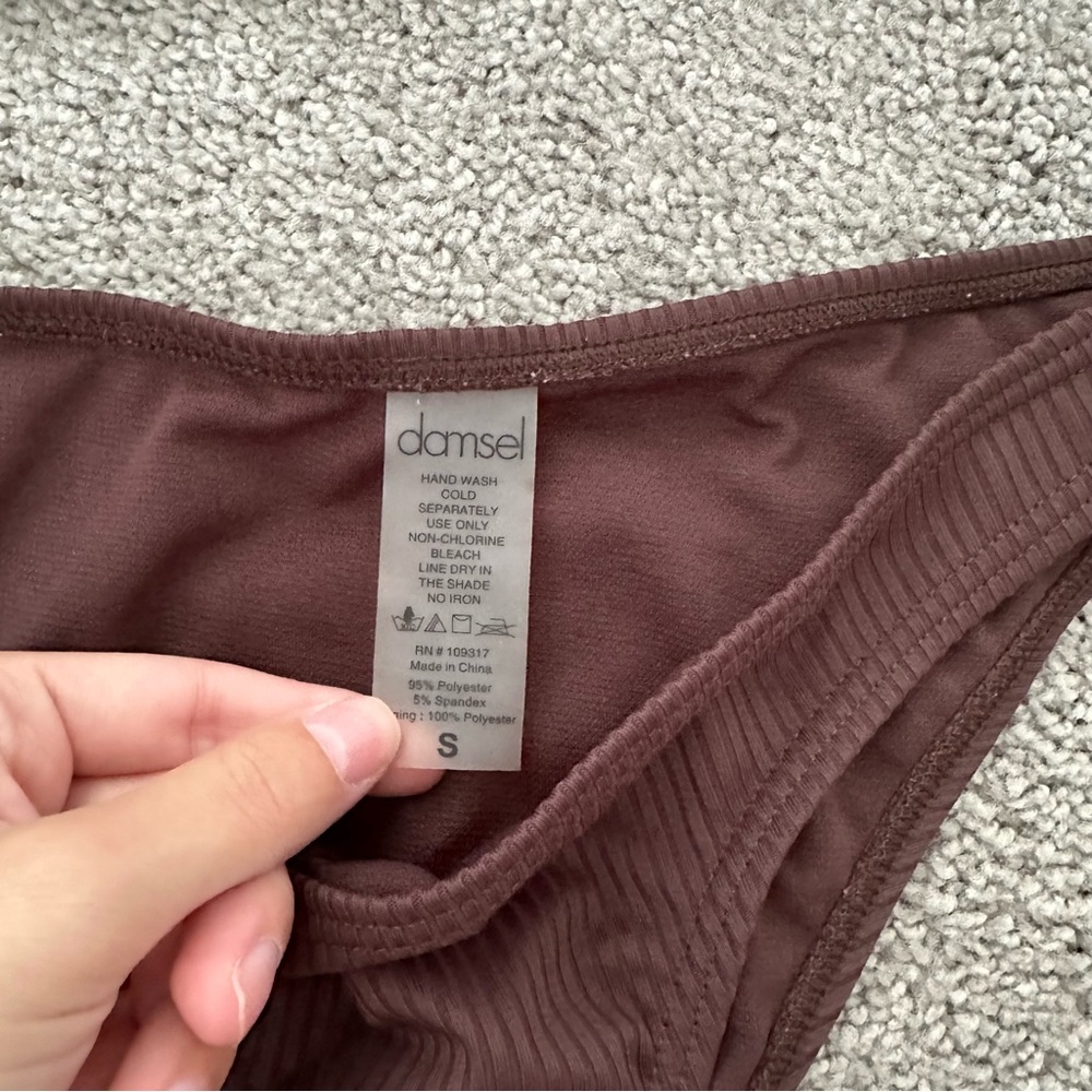 Brown Ribbed Bikini Set - Picture 4 of 4